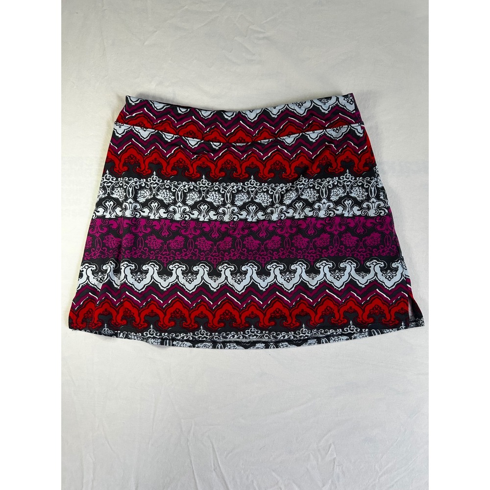 Tranquility by Colorado Clothing Skort Large Red Purple Damask Athletic Skirt